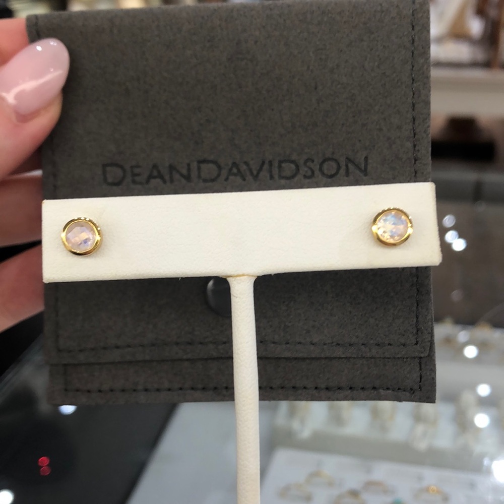 Dean Davidson 14k gold mini moonstone studs